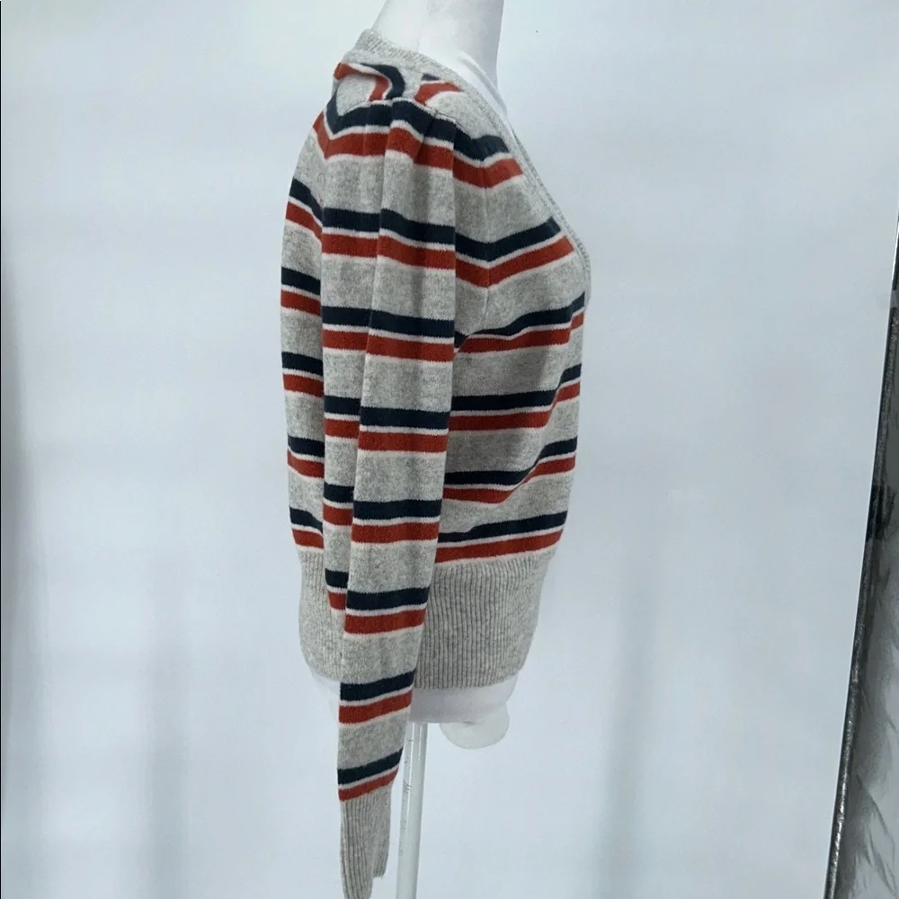 New Madewell V-Neck Sweater Striped Westgate V-Neck Sweater in Coziest Yarn Sz M - Picture 6 of 12